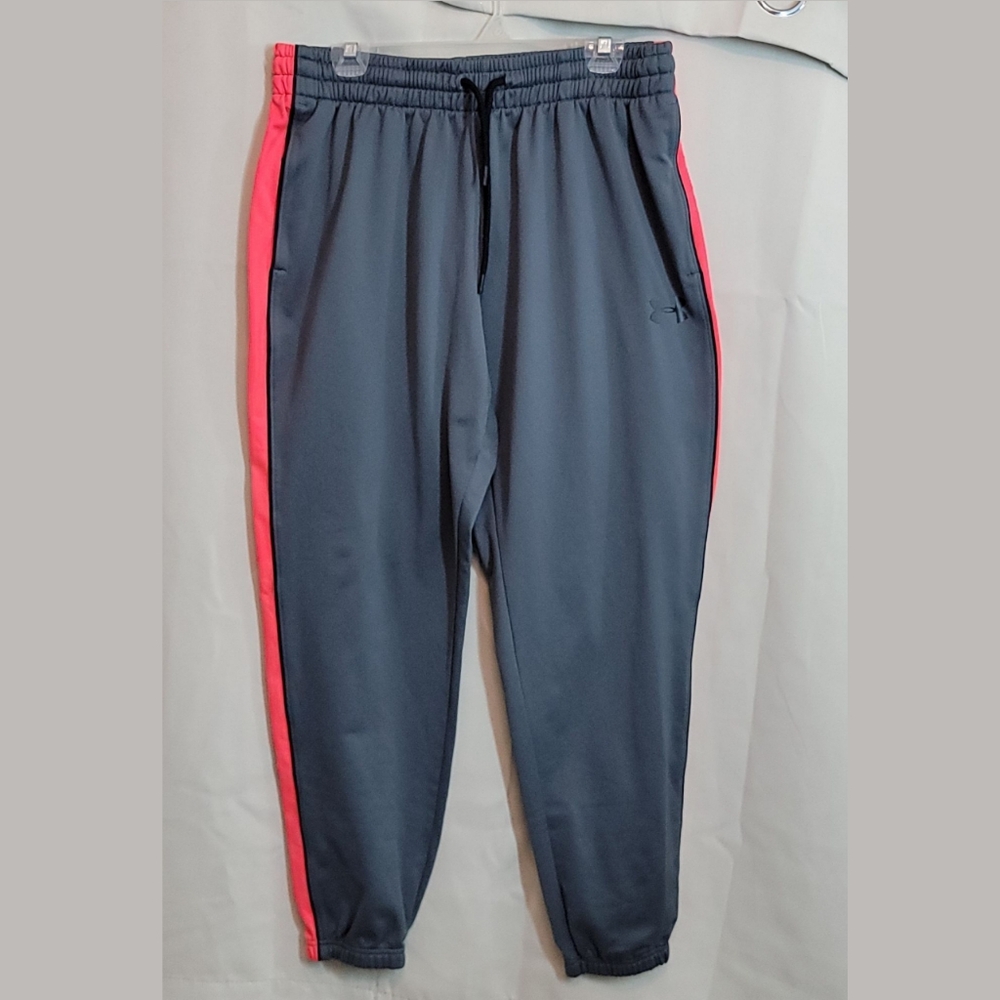Mens Under Armour Unstoppable Essential Track Pants Grey Red Size XL